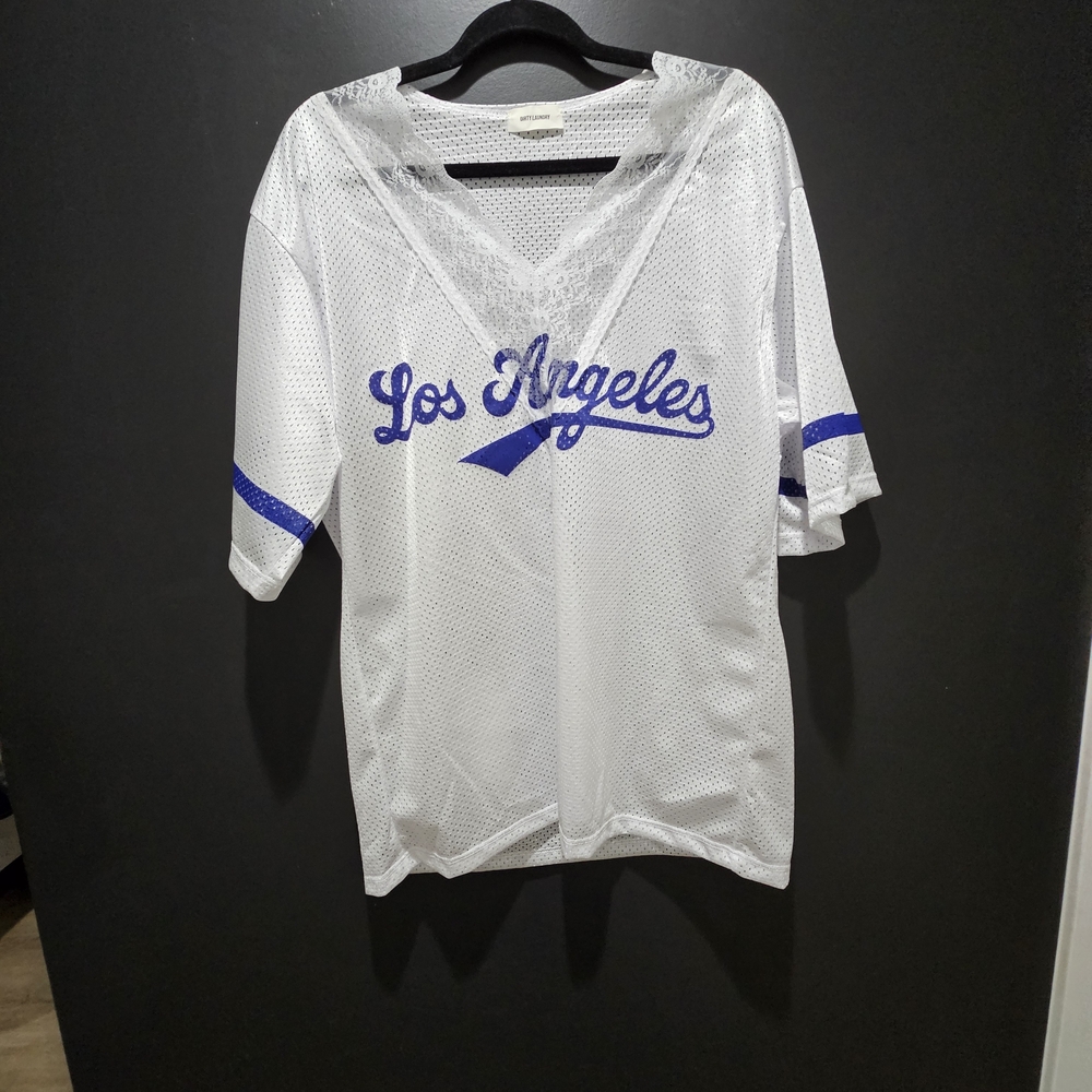 Dirty Laundry White and Blue Women's Jersey Top